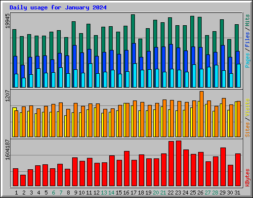 Daily usage for January 2024